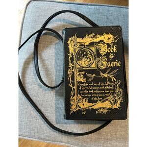 Book of Faerie Handbag black and Gold